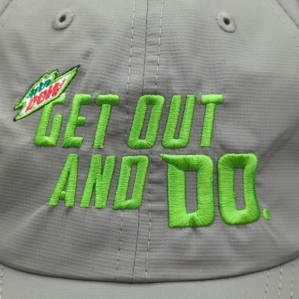 Mountain Dew Get Out And Do Strapback Hat Golf Cap Gray Imperial OSFA